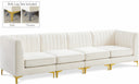 Alina 116.5" Velvet Upholstered 4pc. Modular Sofa - Cream