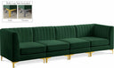 Alina 116.5" Velvet Upholstered 4pc. Modular Sofa - Green