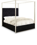 Porter Velvet Upholstered Bed - Black