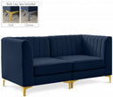 Alina 65" Velvet Upholstered 2pc. Modular Loveseat - Blue