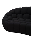 Yolonda - Modern Curved Black Fabric Sofa Set
