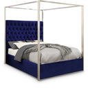 Porter Velvet Upholstered Bed - Blue