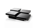 Horizon - Modern Black Crocodile Coffee Table w/ Pull Out Squares