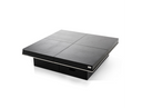 Horizon - Modern Black Crocodile Coffee Table w/ Pull Out Squares