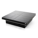 Horizon - Modern Black Crocodile Coffee Table w/ Pull Out Squares