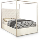 Porter Velvet Upholstered Bed - White