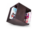 Book Modern Brown Oak Cube Magazine Rack