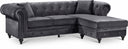 Sabrina 96" Velvet Upholstered Reversible 2pc. Sectional - Grey