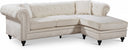 Sabrina 96" Velvet Upholstered Reversible 2pc. Sectional - Cream
