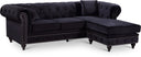 Sabrina 96" Velvet Upholstered Reversible 2pc. Sectional - Black