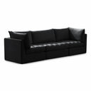 Jacob 103" Velvet Upholstered 3pc. Modular Sofa - Black