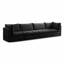 Jacob 140" Velvet Upholstered 4pc. Modular Sofa - Black