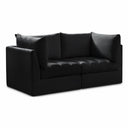 Jacob 66" Velvet Upholstered 2pc. Modular Loveseat - Black