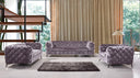 Delilah Modern Grey Fabric Sofa Set