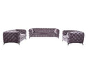 Delilah Modern Grey Fabric Sofa Set