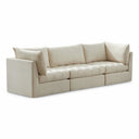 Jacob 103" Velvet Upholstered 3pc. Modular Sofa - Cream