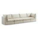Jacob 140" Velvet Upholstered 4pc. Modular Sofa - Cream