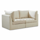 Jacob 66" Velvet Upholstered 2pc. Modular Loveseat - Cream
