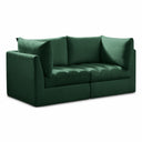 Jacob 66" Velvet Upholstered 2pc. Modular Loveseat - Green