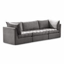 Jacob 103" Velvet Upholstered 3pc. Modular Sofa - Grey