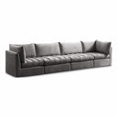 Jacob 140" Velvet Upholstered 4pc. Modular Sofa - Grey