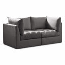Jacob 66" Velvet Upholstered 2pc. Modular Loveseat - Grey