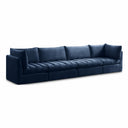 Jacob 140" Velvet Upholstered 4pc. Modular Sofa - Blue