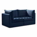 Jacob 66" Velvet Upholstered 2pc. Modular Loveseat - Blue