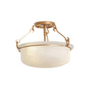 Patina Gold Leaf Lowerre Semi Flush 16.5" by Hudson Valley