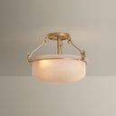 Patina Gold Leaf Lowerre Semi Flush 16.5" by Hudson Valley, view 2