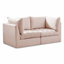 Jacob 66" Velvet Upholstered 2pc. Modular Loveseat - Pink