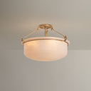 Patina Gold Leaf Lowerre Semi Flush 21.75" by Hudson Valley, view 2