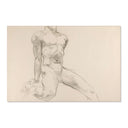 Seated Male Nude with Extended Leg - John Singer Sargent Area Rug 72" × 48"