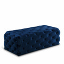 Casey Velvet Upholstered Bench - Blue