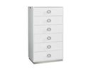 Victoria Modern White Crocodile Lacquer 6-Drawer Chest