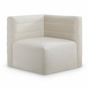 Quincy Velvet Upholstered Comfort Corner Modular Chair - Cream