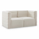 Quincy 63" Velvet Upholstered Comfort 2pc. Modular Loveseat - Cream