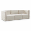 Quincy 95" Velvet Upholstered Comfort 3pc. Modular Sofa - Cream