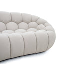Yolonda - Modern Curved Beige Fabric Loveseat