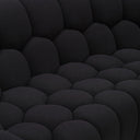 Yolonda - Modern Curved Black Fabric Loveseat