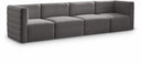 Quincy 126" Velvet Upholstered Comfort 4pc. Modular Sofa - Grey
