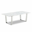 Carlton Marble Veneer Top And Chrome Steel Base Coffee Table - Chrome