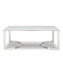Copley Marble Veneer Top And Chrome Steel Base Coffee Table - Chrome
