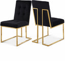 Pierre Velvet Upholstered Dining Chair - Black