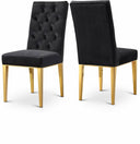 Capri Velvet Upholstered Dining Chair - Black