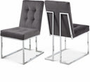Alexis Velvet Upholstered Dining Chair - Grey