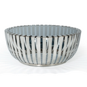 Cage Modern Stainless Steel Round Coffee Table with Glass Top
