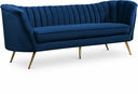Margo 88" Velvet Upholstered Sofa - Blue