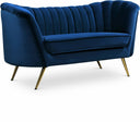 Margo 65" Velvet Upholstered Loveseat - Blue
