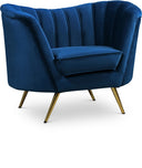 Margo Velvet Upholstered Chair - Blue
